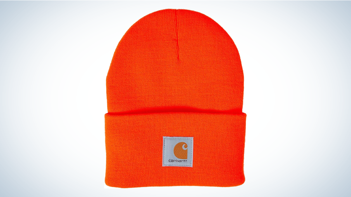 Carhartt Knit Cuffed Beanie on gray and white background