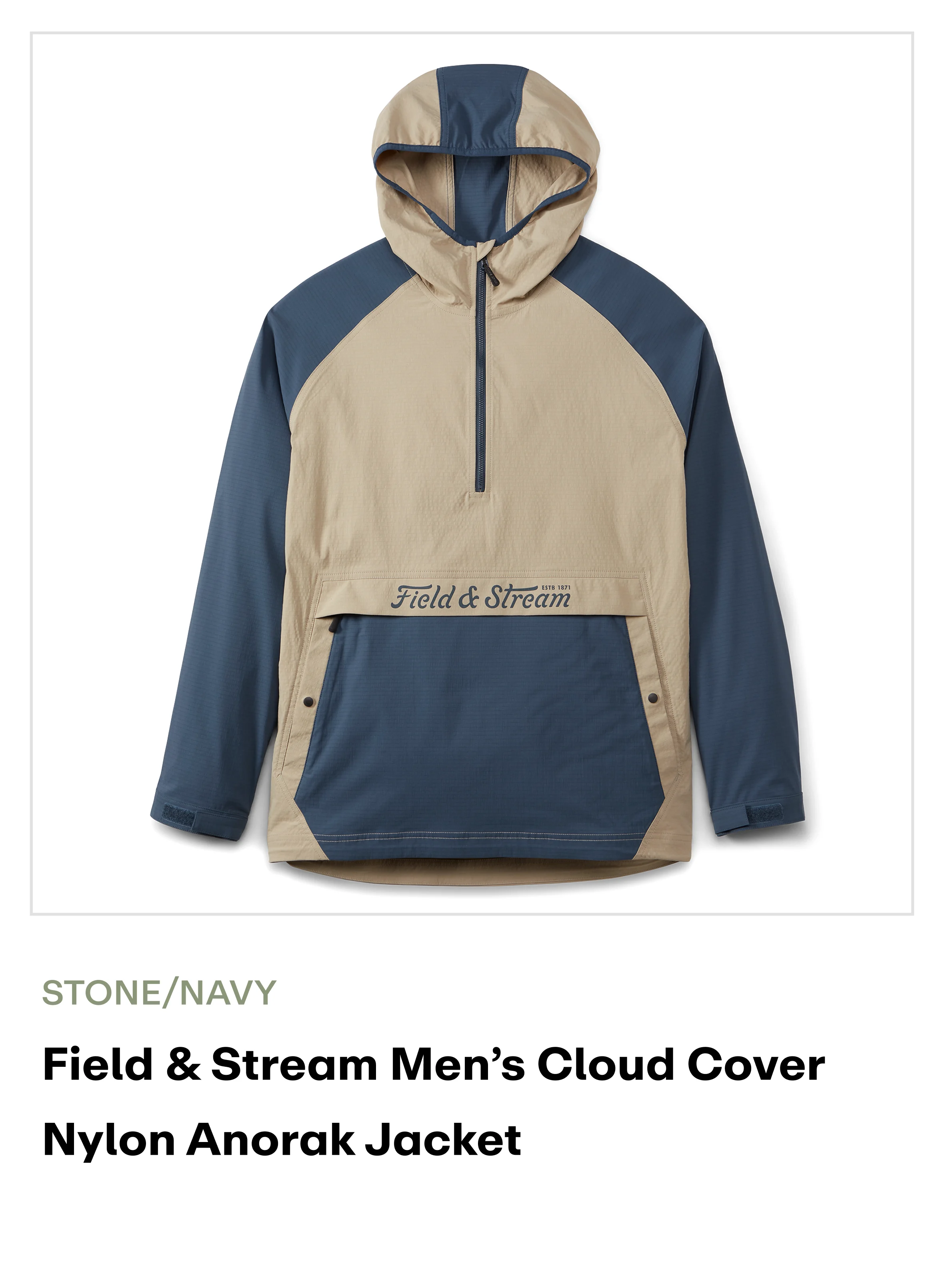 Amazon - Cloud Cover Nylon Anorak Jacket - Stone/Navy