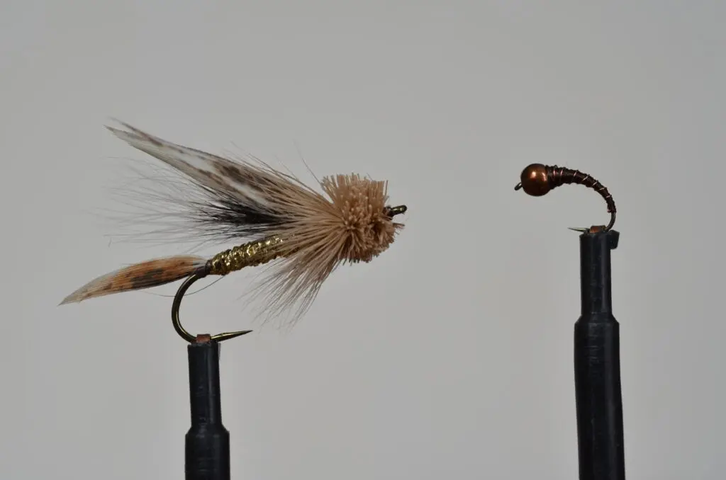 Muddler Minnow and Perdigon trout flies