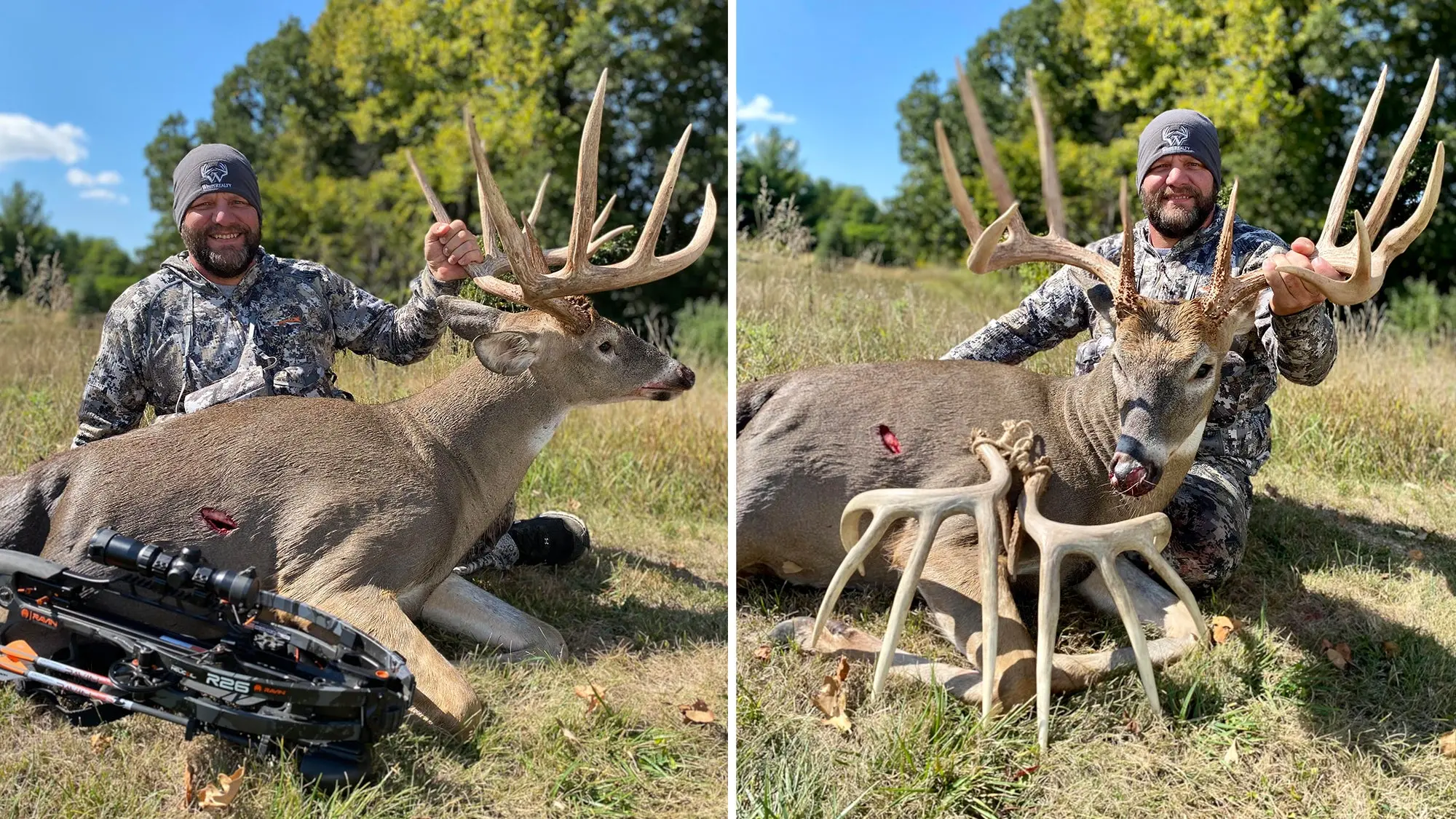 photo of hunter with big Minnesota whitetail buck