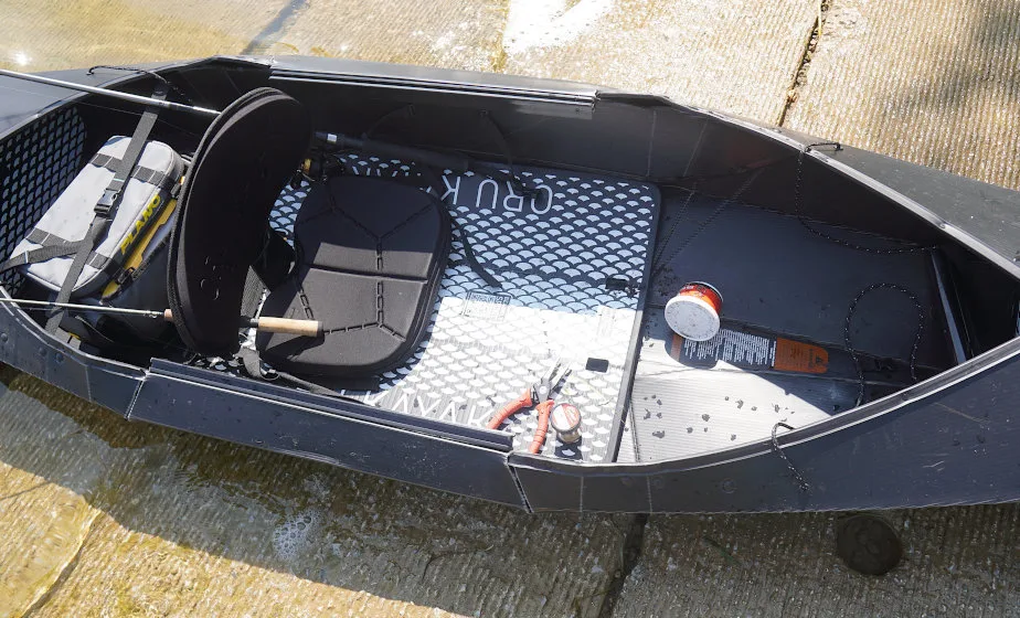 Interior of Oru Beach LT Sport Kayak cockpit