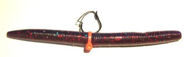 Senko worm rigged wacky style with a zip tie.