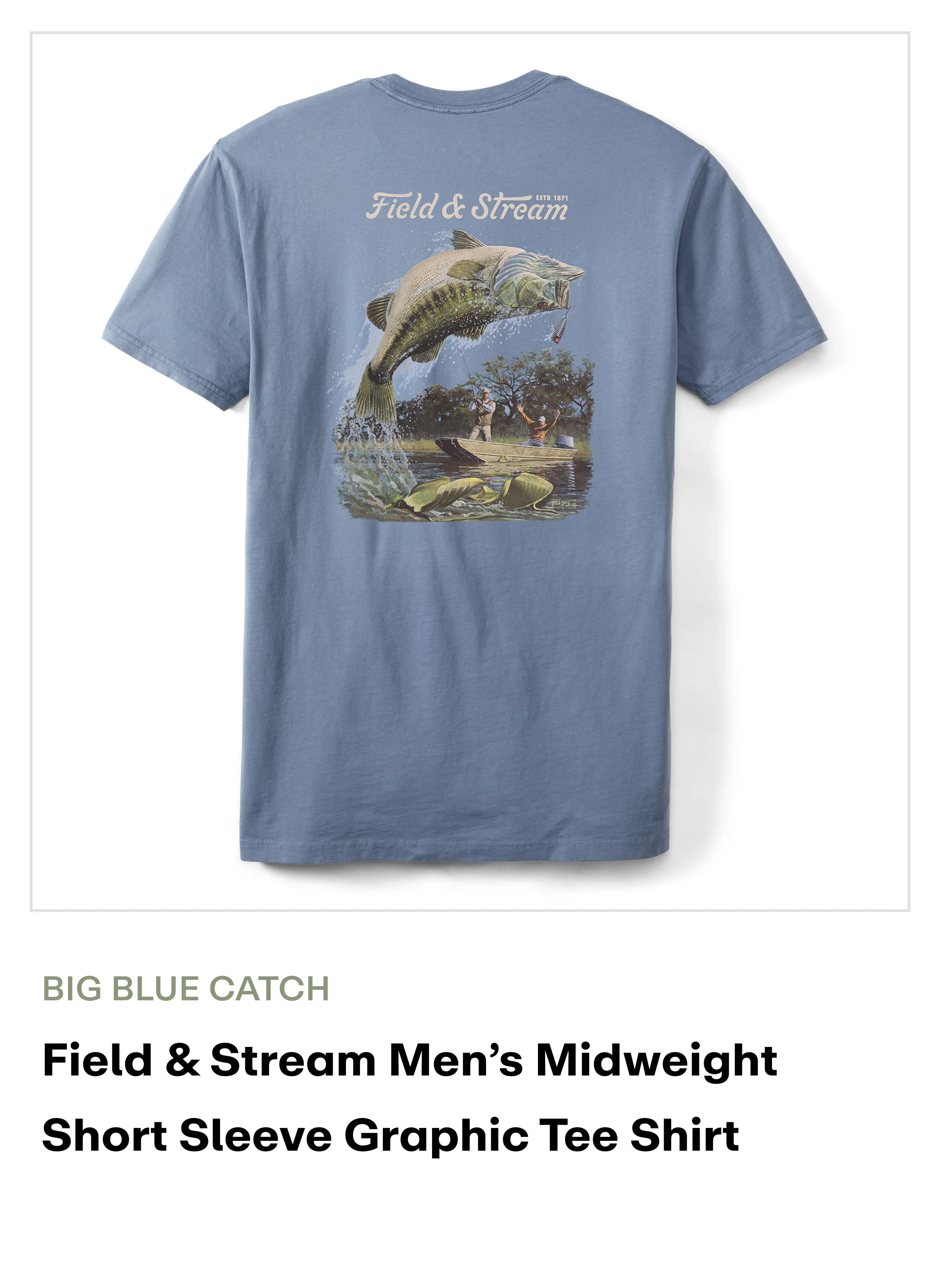 Field & Stream Men's Short Sleeve Graphic Tee Shirt - big blue catch