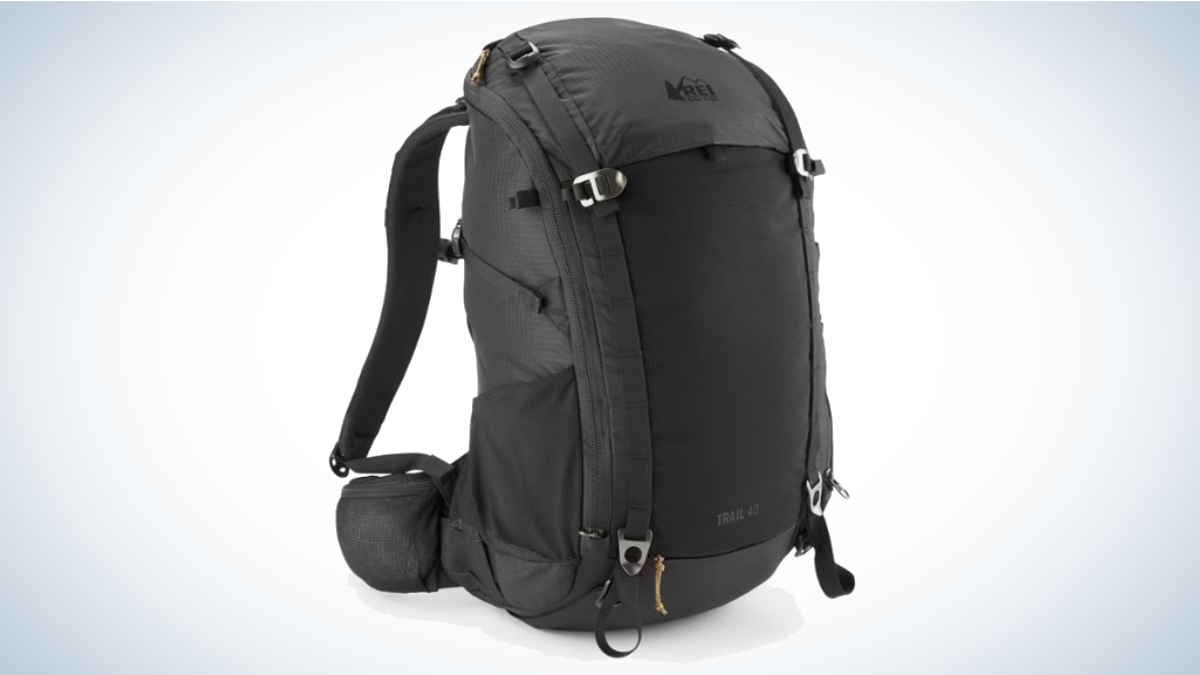 REI Co-Op Trail 40 Pack on gray and white background