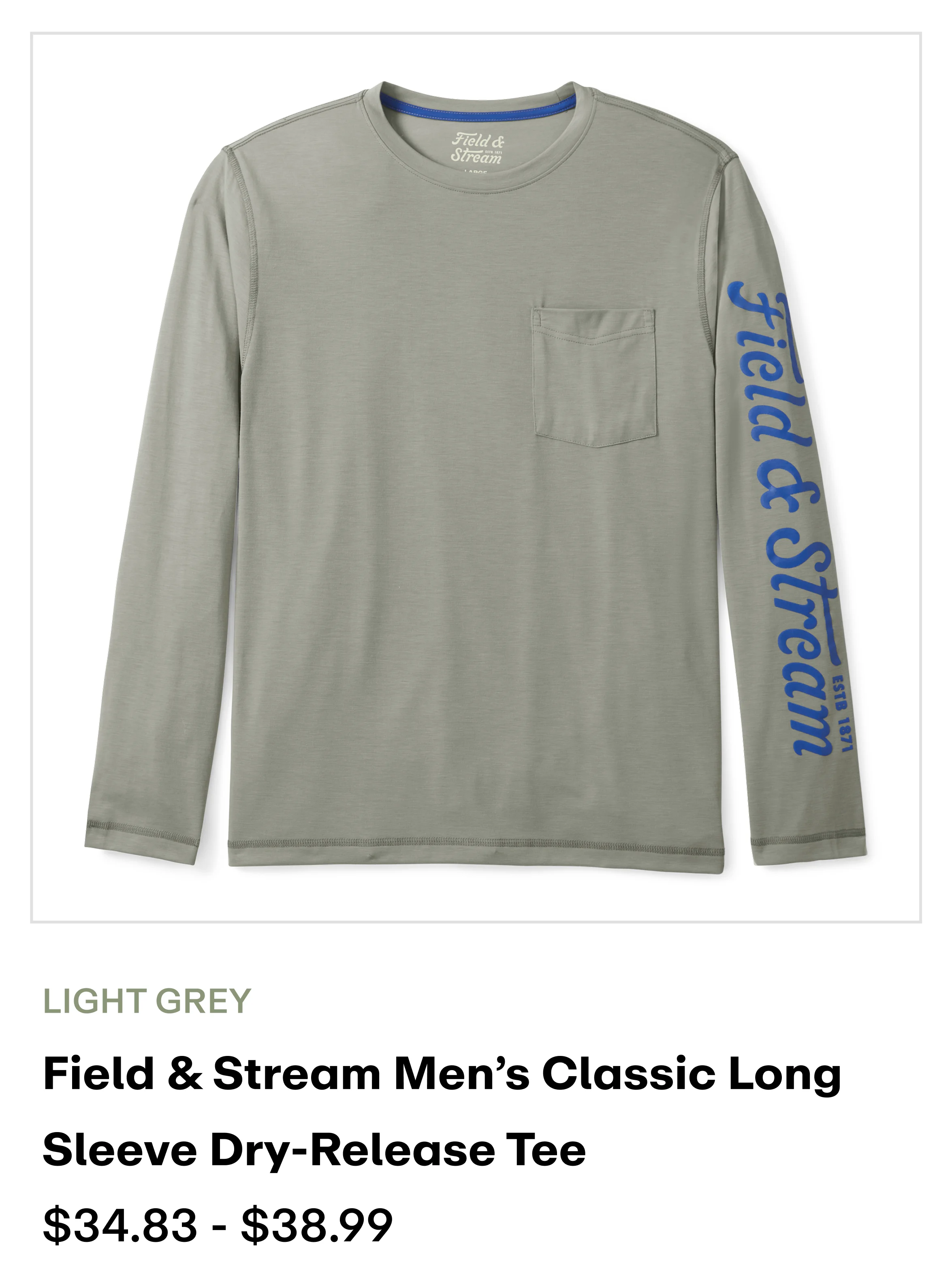 amazon - Classic LS Dry-Release Tee-Light Grey