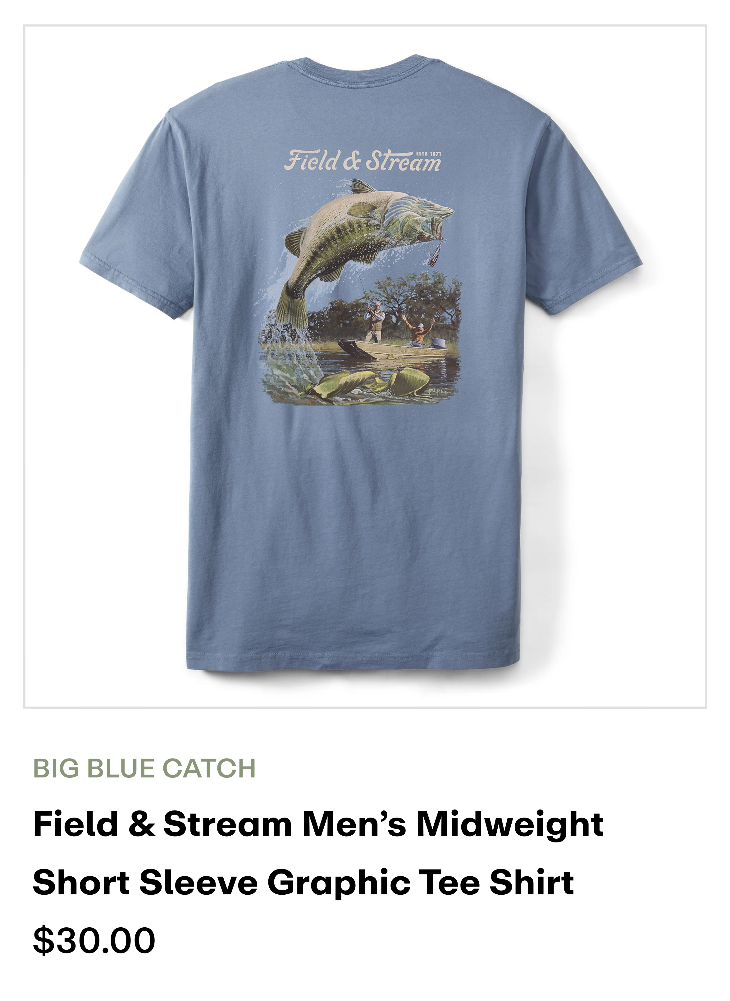 Field & Stream Men's Short Sleeve Graphic Tee Shirt - big blue catch