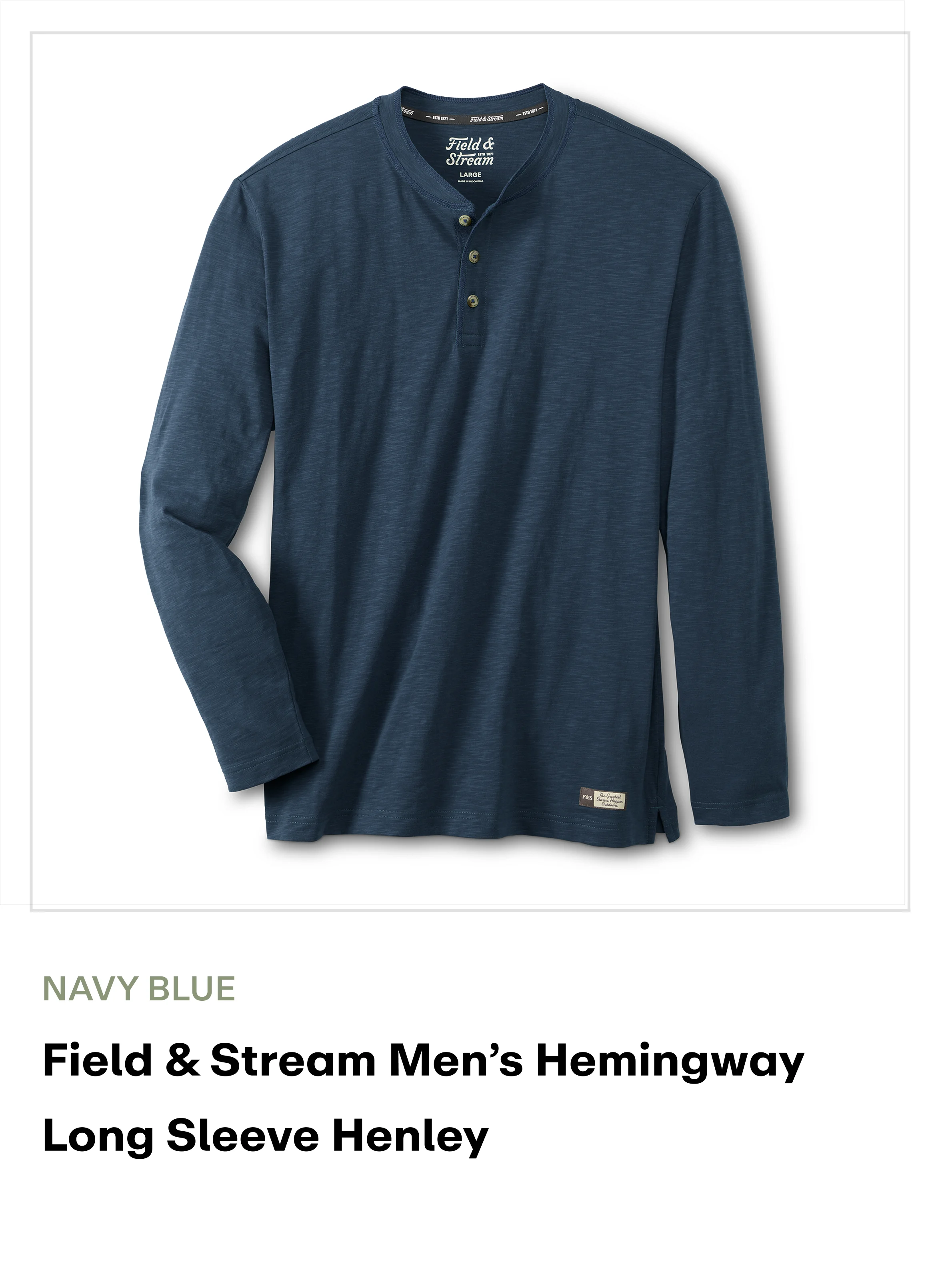 Amazon - Men's Hemingway LS Henley- Navy Blue