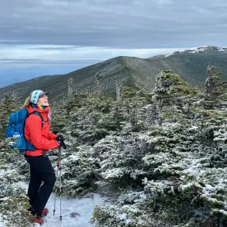 Hiker in snow