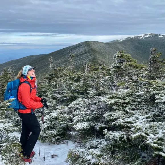 Hiker in snow