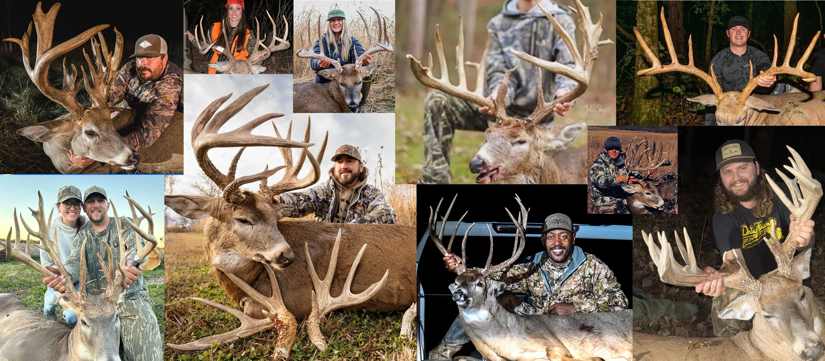 A collage of trophy whitetail bucks taken by hunters during 2024. 