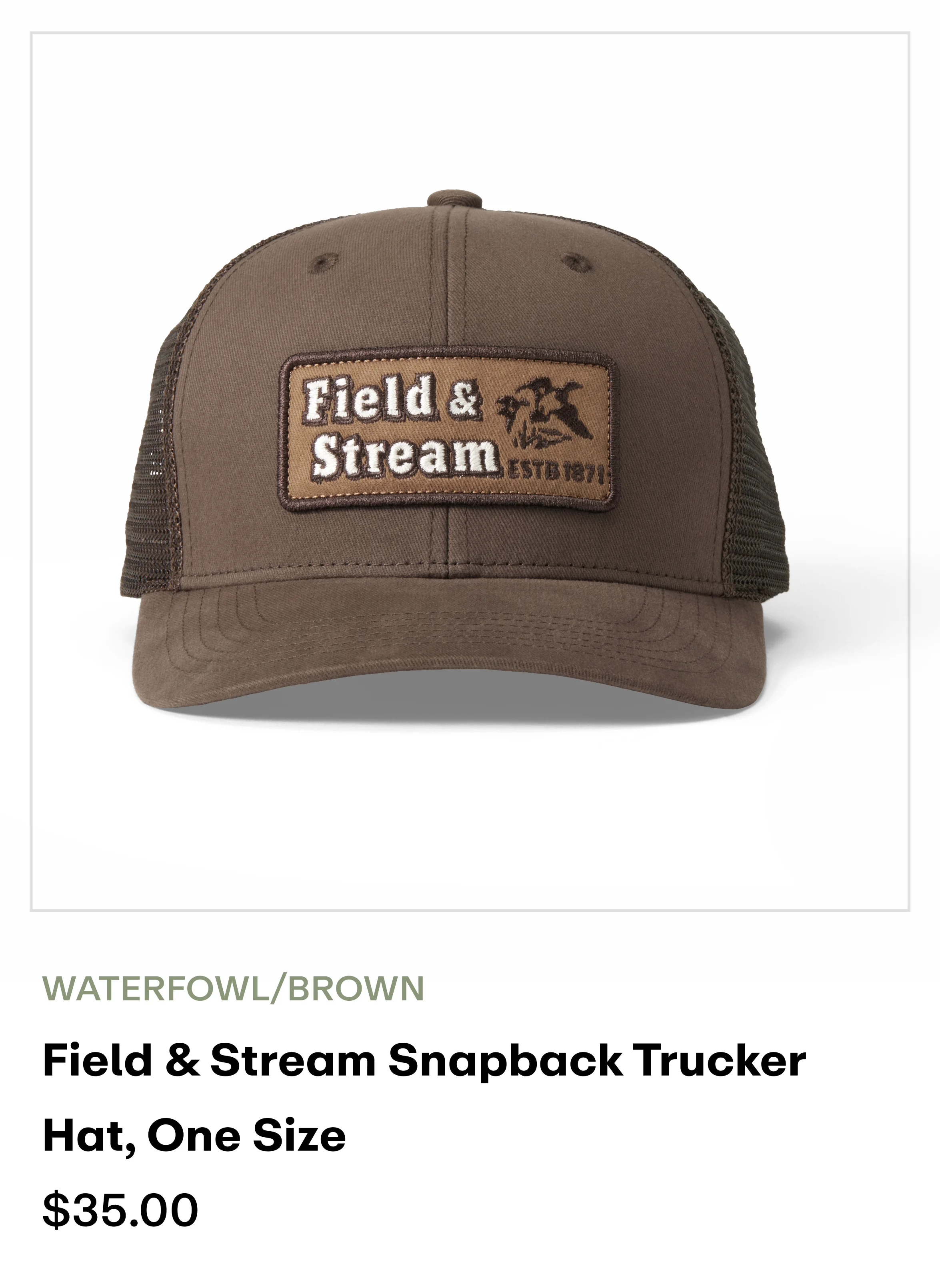 Amazon - Snapback Trucker Hats - Waterfowl/Brown