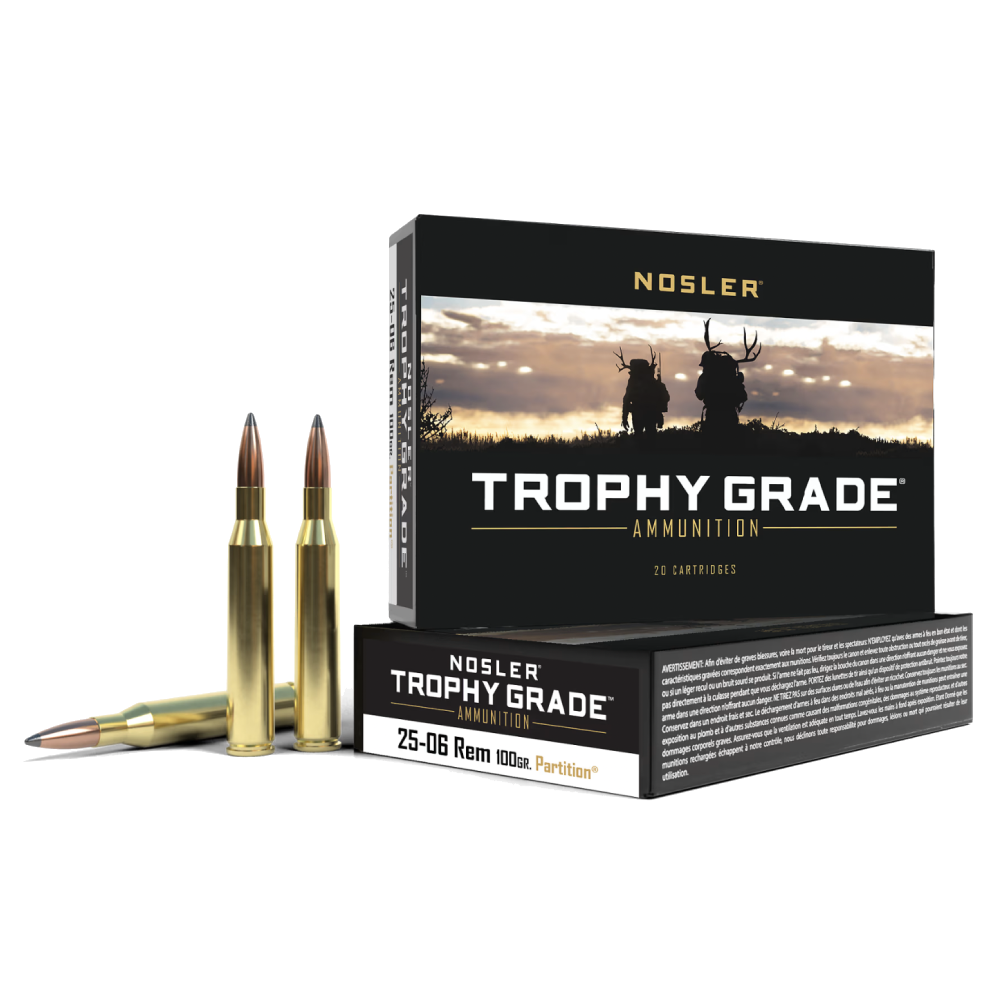 Nosler Trophy Grade 25-06 Remington Centerfire Rifle Ammo