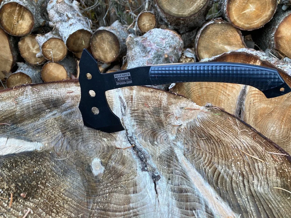 Defender Xtreme Axe chopping wood