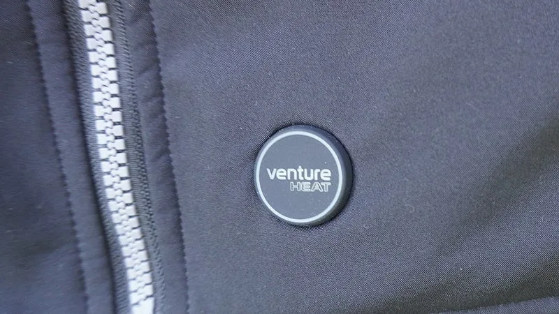 Close-up of Venture Heat heated vest button