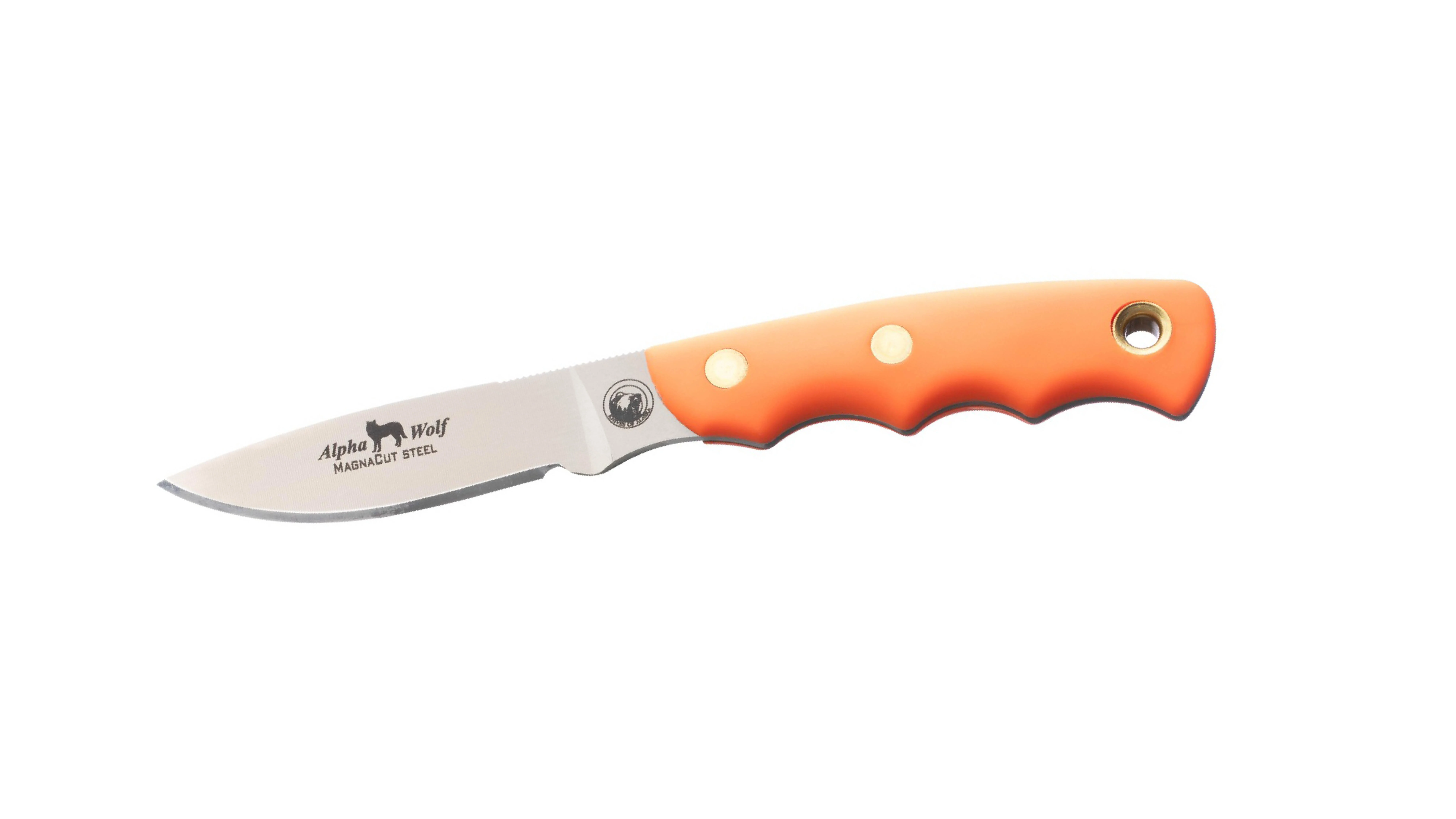 AlphaKnives of Alaska Classic Hunter knife on a white background.