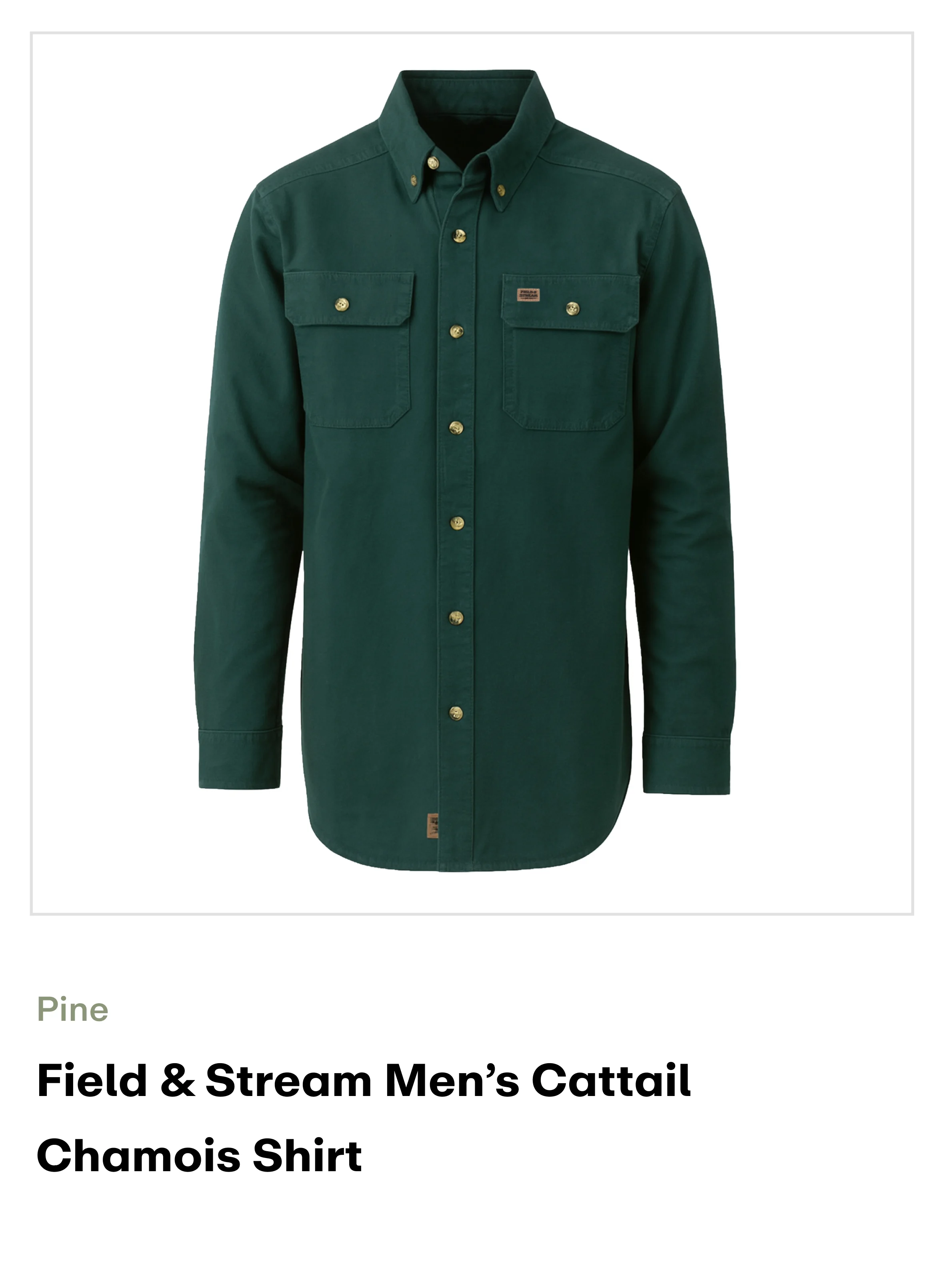 Amazon-cattail chamois shirt-Pine