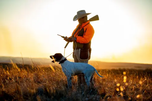 hunter with dog