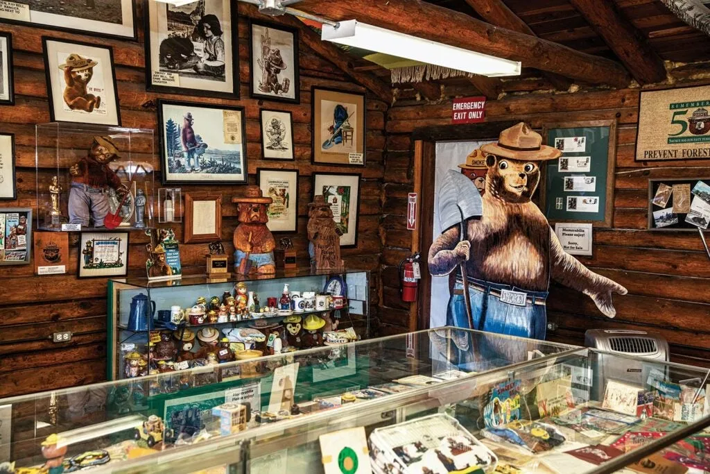 Interior of a Smokey the Bear musem.