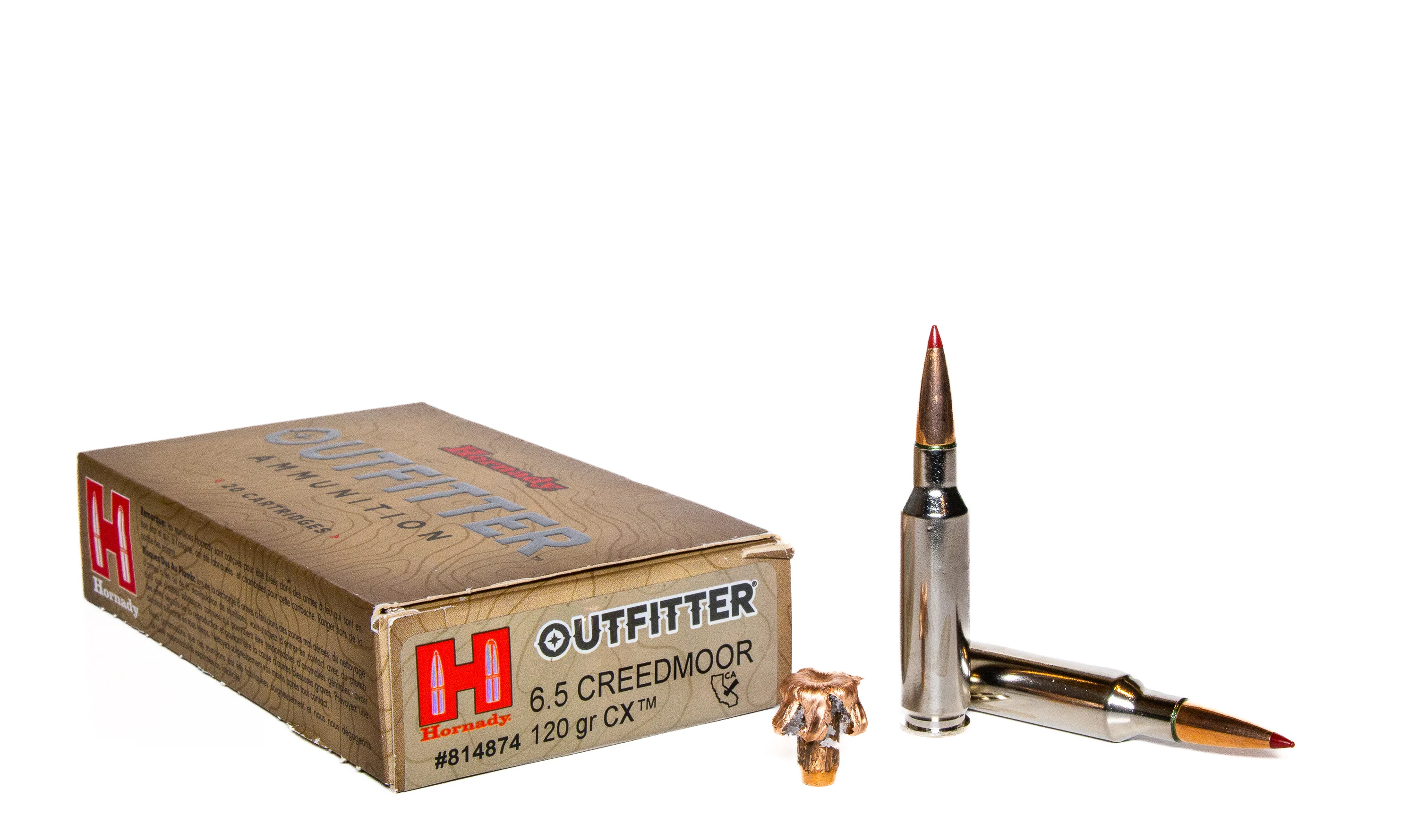 Hornady Outfitter CX rifle ammo in 6.5 Creedmoor.