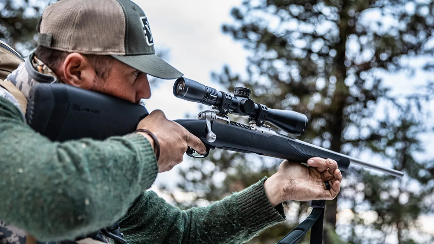 Hunter shooting with Vortex Optics rifle scope