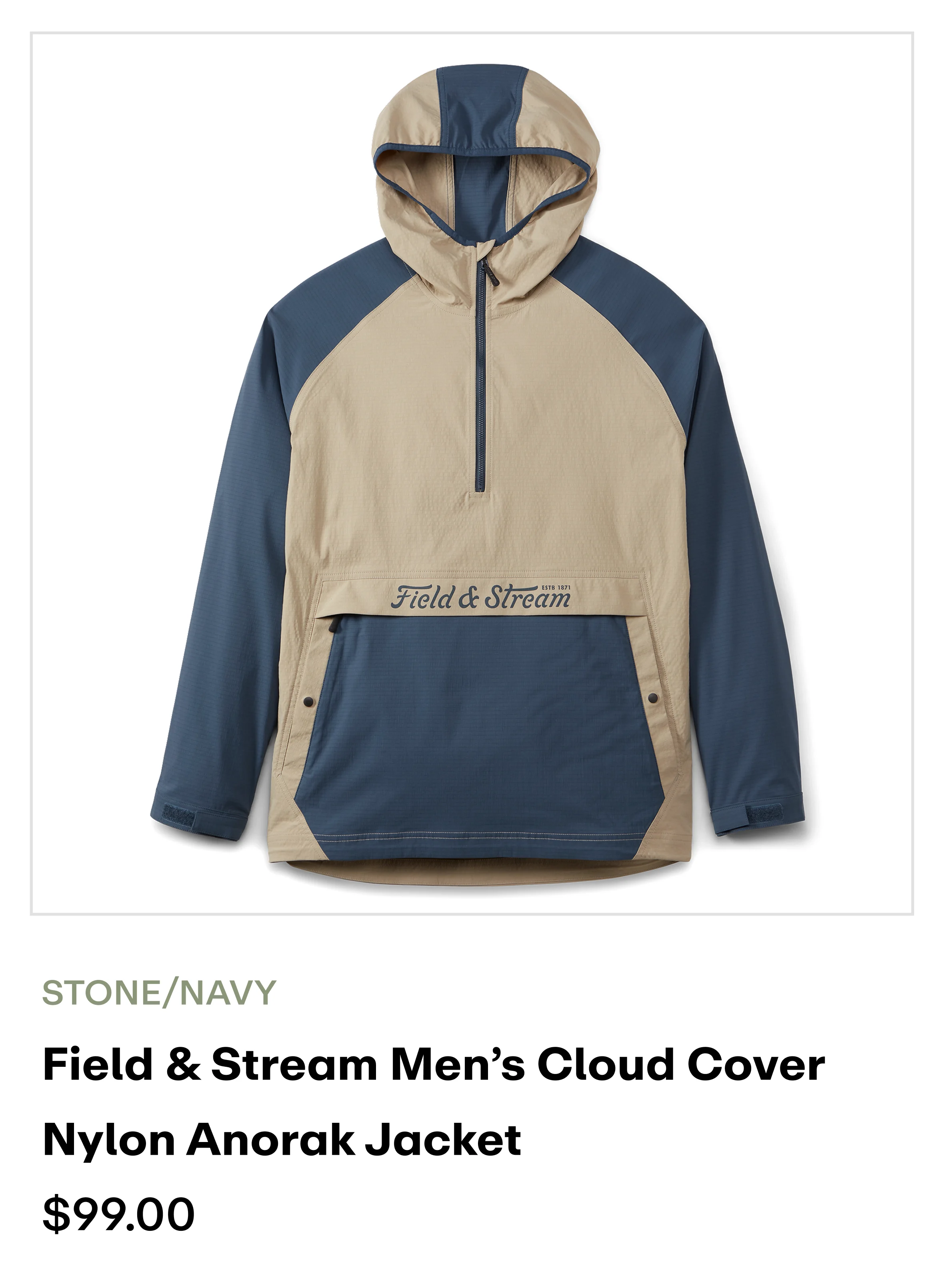 Amazon - Cloud Cover Nylon Anorak Jacket - Stone/navy