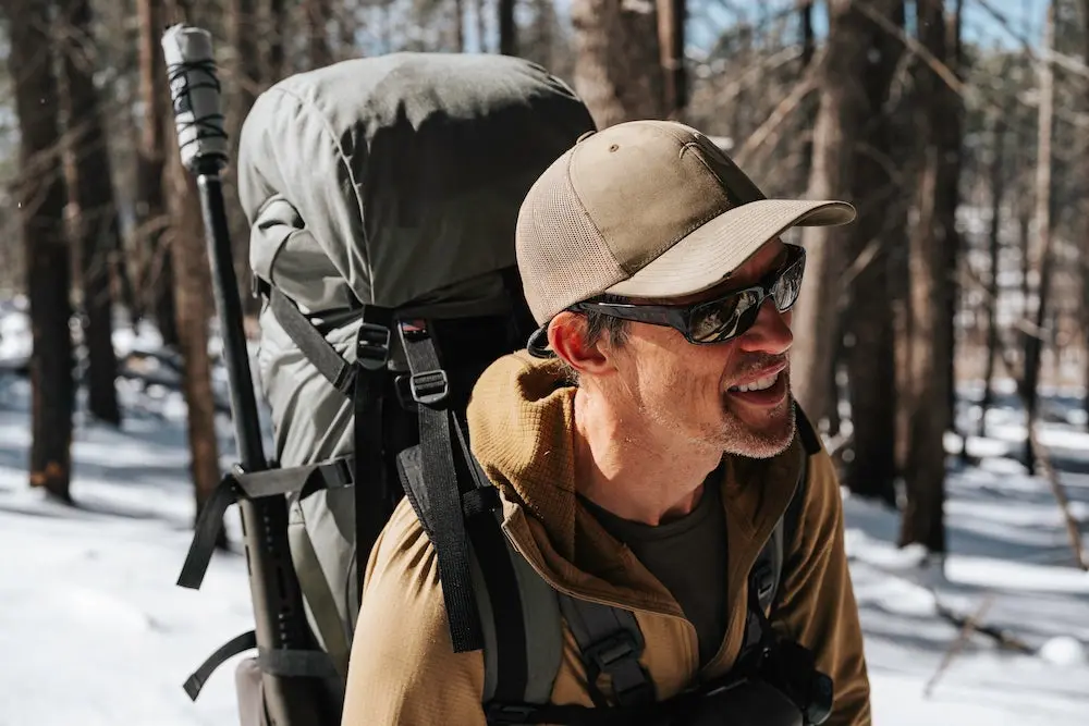 Stone Glacier founder Kurt Racicot smiling on a hike