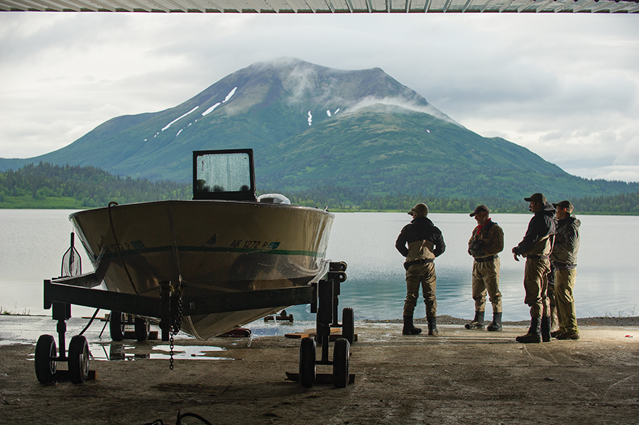 A crew waits to hit Bristol Bay.