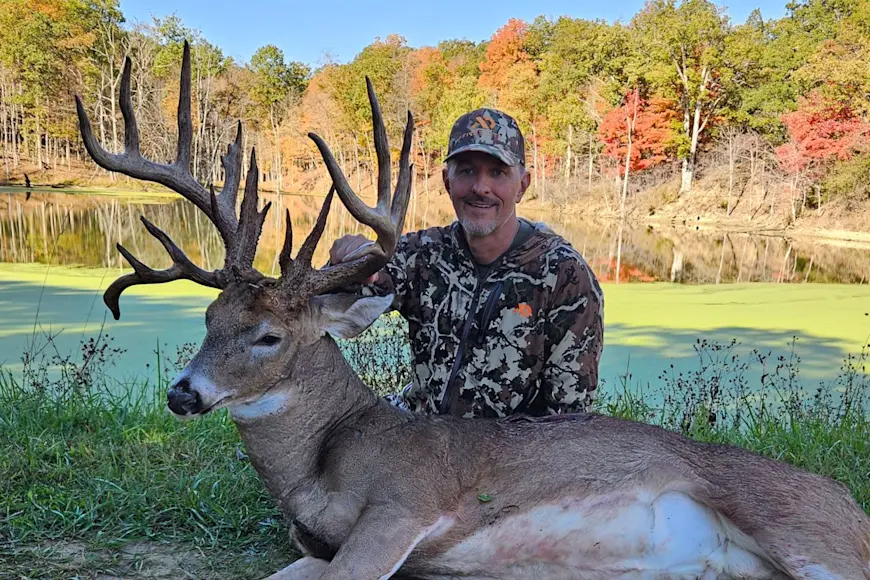 Mark Dunn with his massive Ohio whitetail from the 2024 season. 