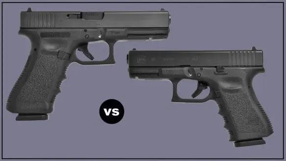 photo of Glock 17 (left) vs Glock 19 (right)