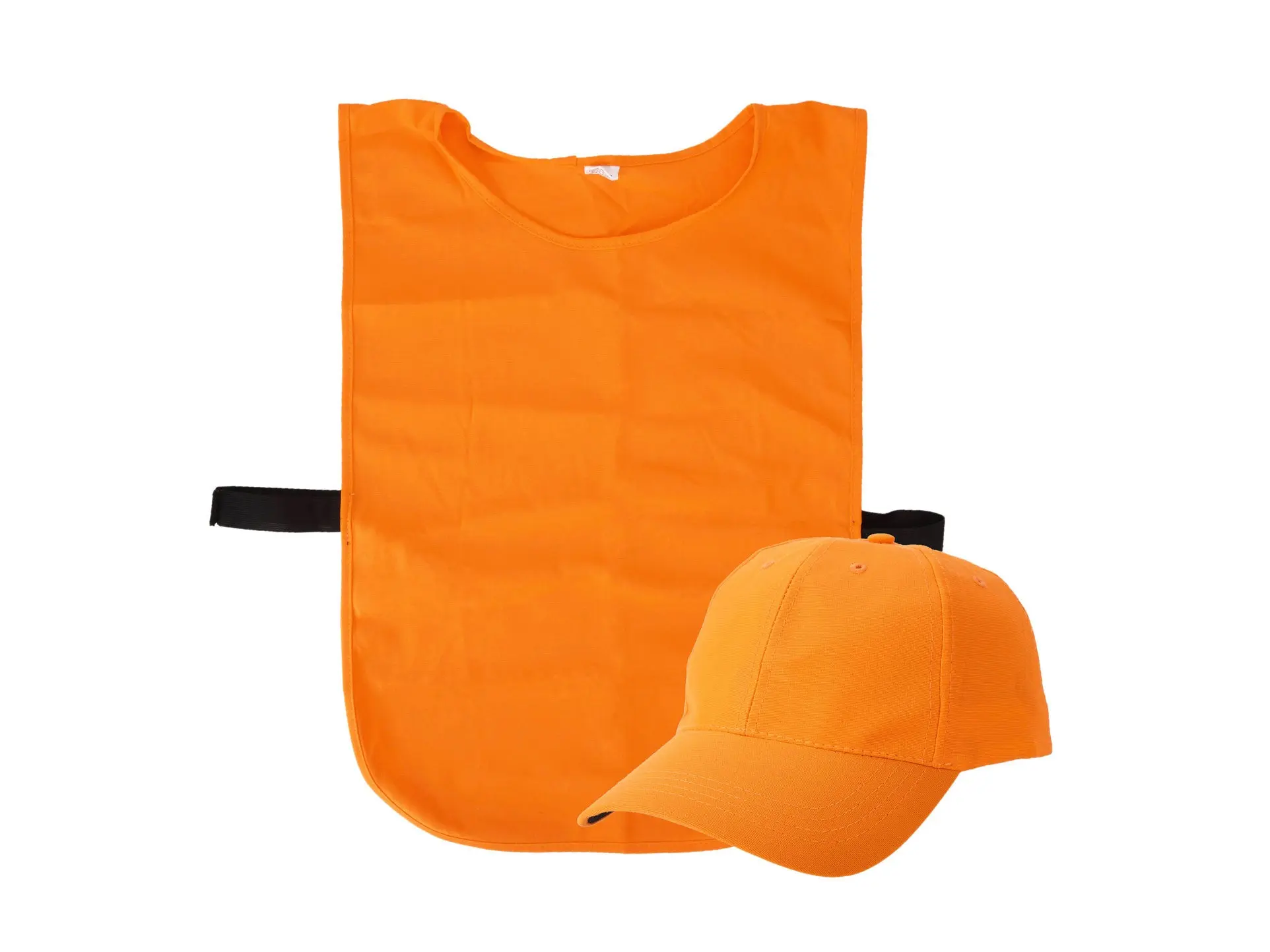 Blaze orange vest and hat