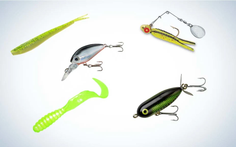 A collage of best lures for Smallmouth Bass