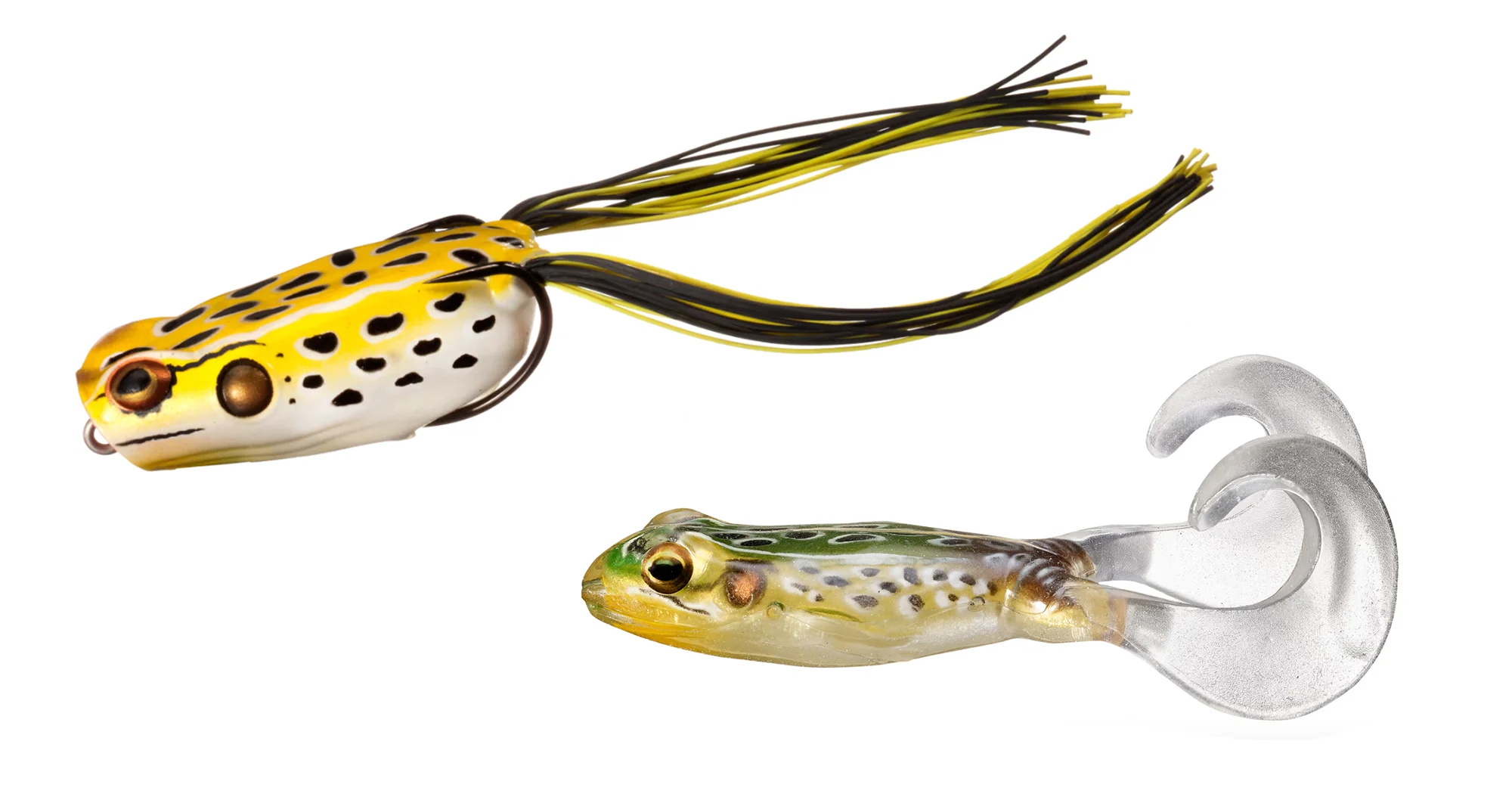 The Booyah Poppin' Pad Crasher and LiveTarget Freestyle Frog on white background.