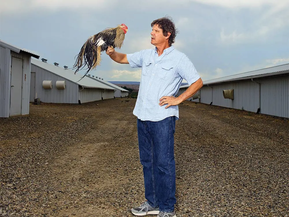 Tom Whiting with rooster