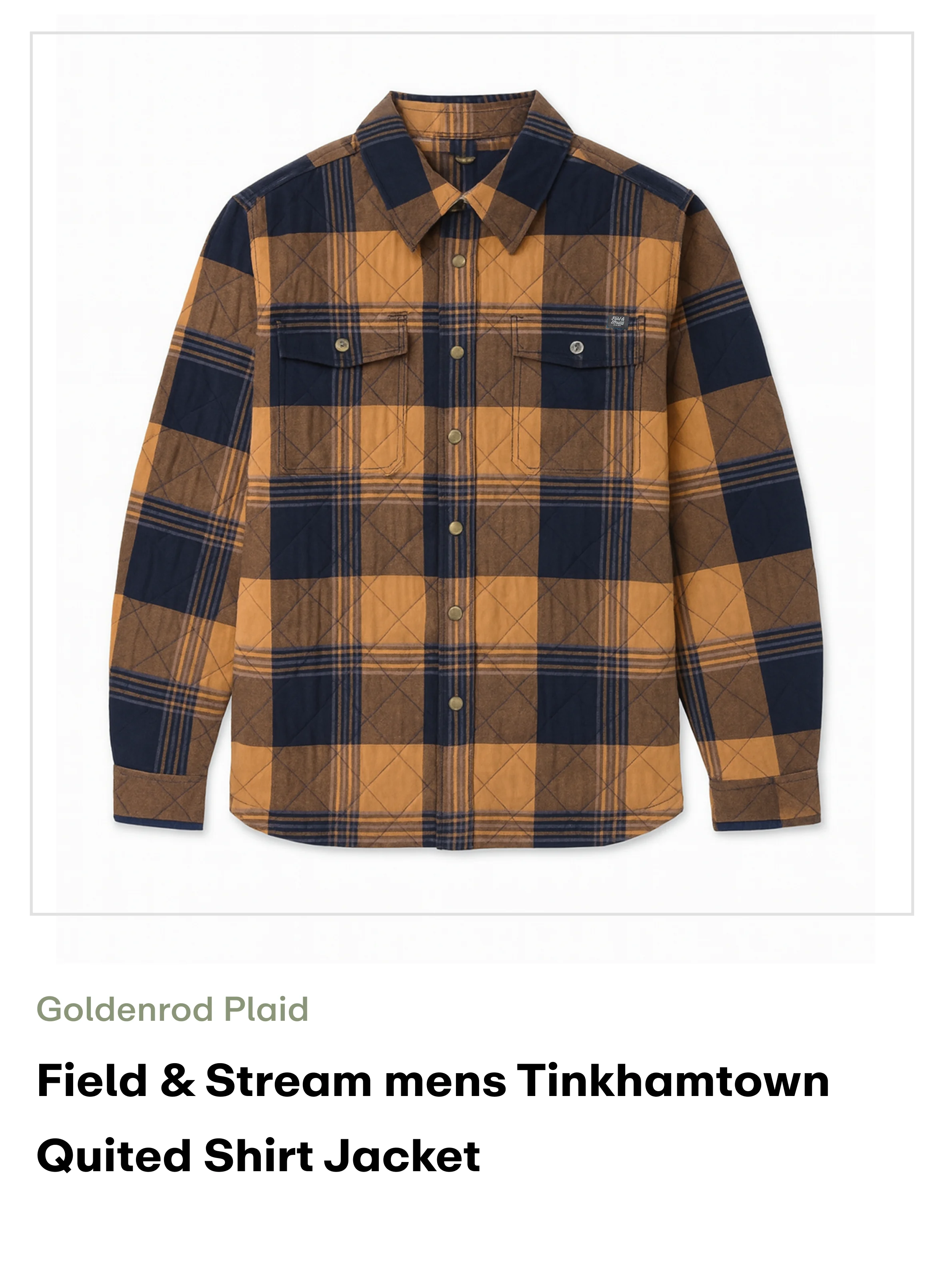 Amazon-Tinkhamtown Quited Shirt Jacket-Goldenrod Plaid