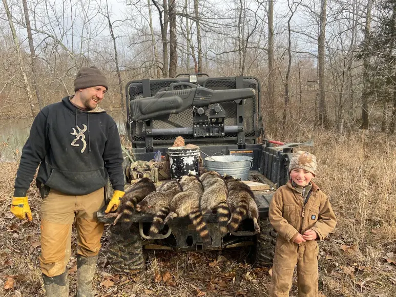 The author and his boy, Anse, had a productive day of checking traps.