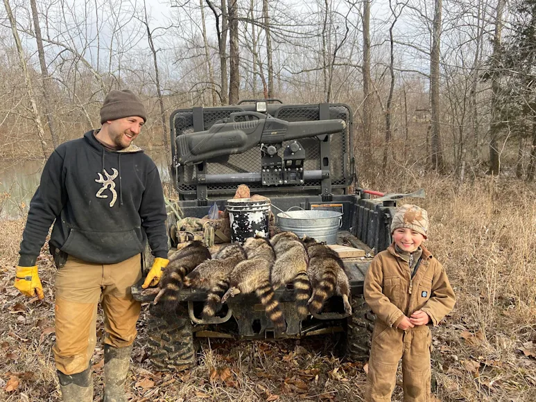 The author and his boy, Anse, had a productive day of checking traps.