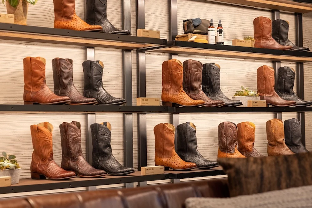 Interior of Tecovas boot store