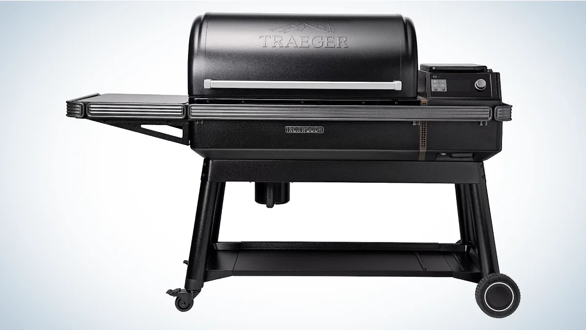 Traeger Ironwood XL Pellet Grill and Smoker on gray and white background