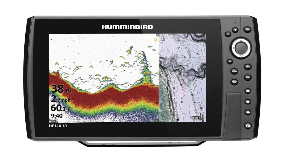 Humminbird HELIX 10 CHIRP GPS G4N Fish Finder/Chartplotter on white background