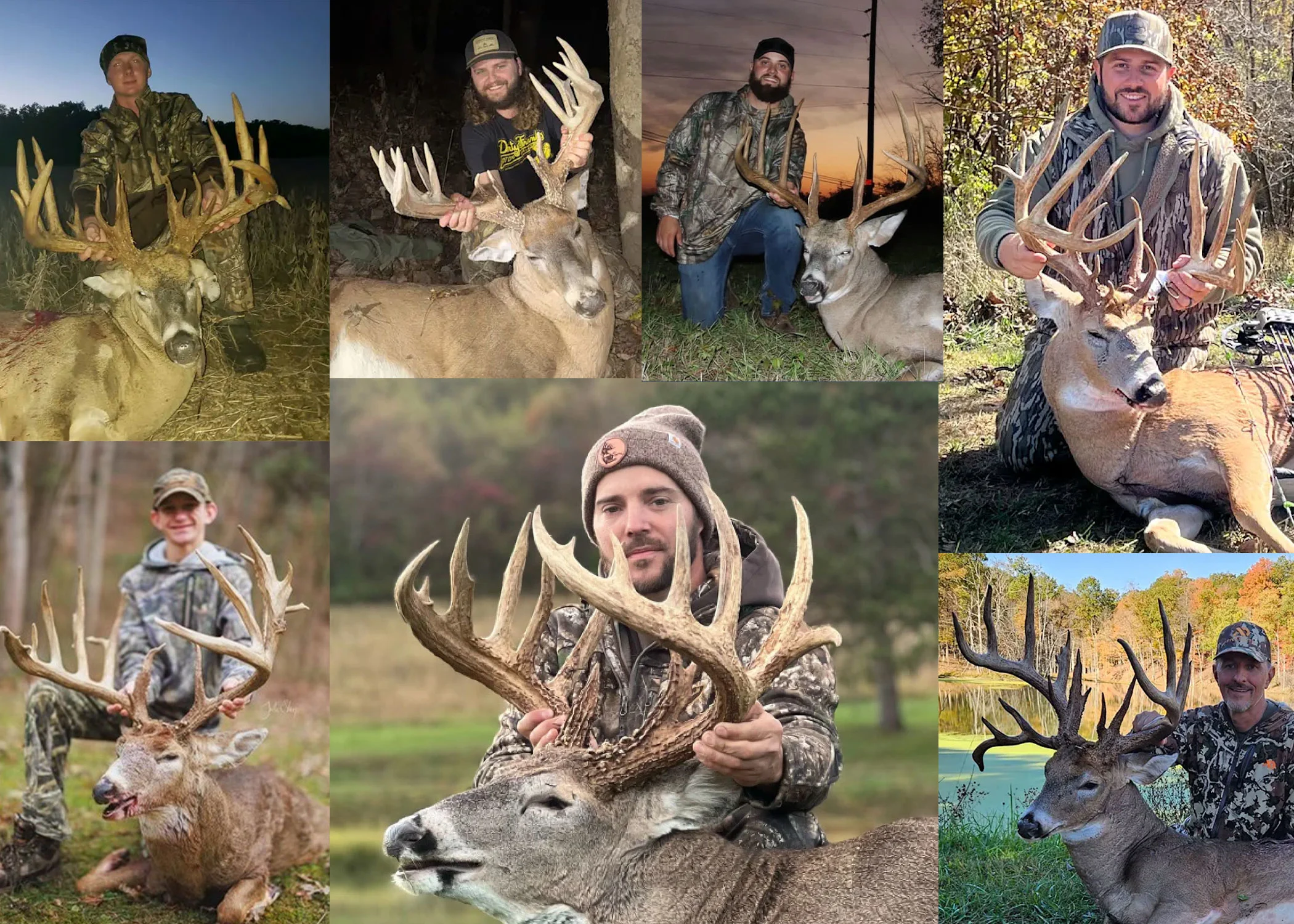 A collage of big whitetail bucks taken by deer hunters in Ohio in 2024. 