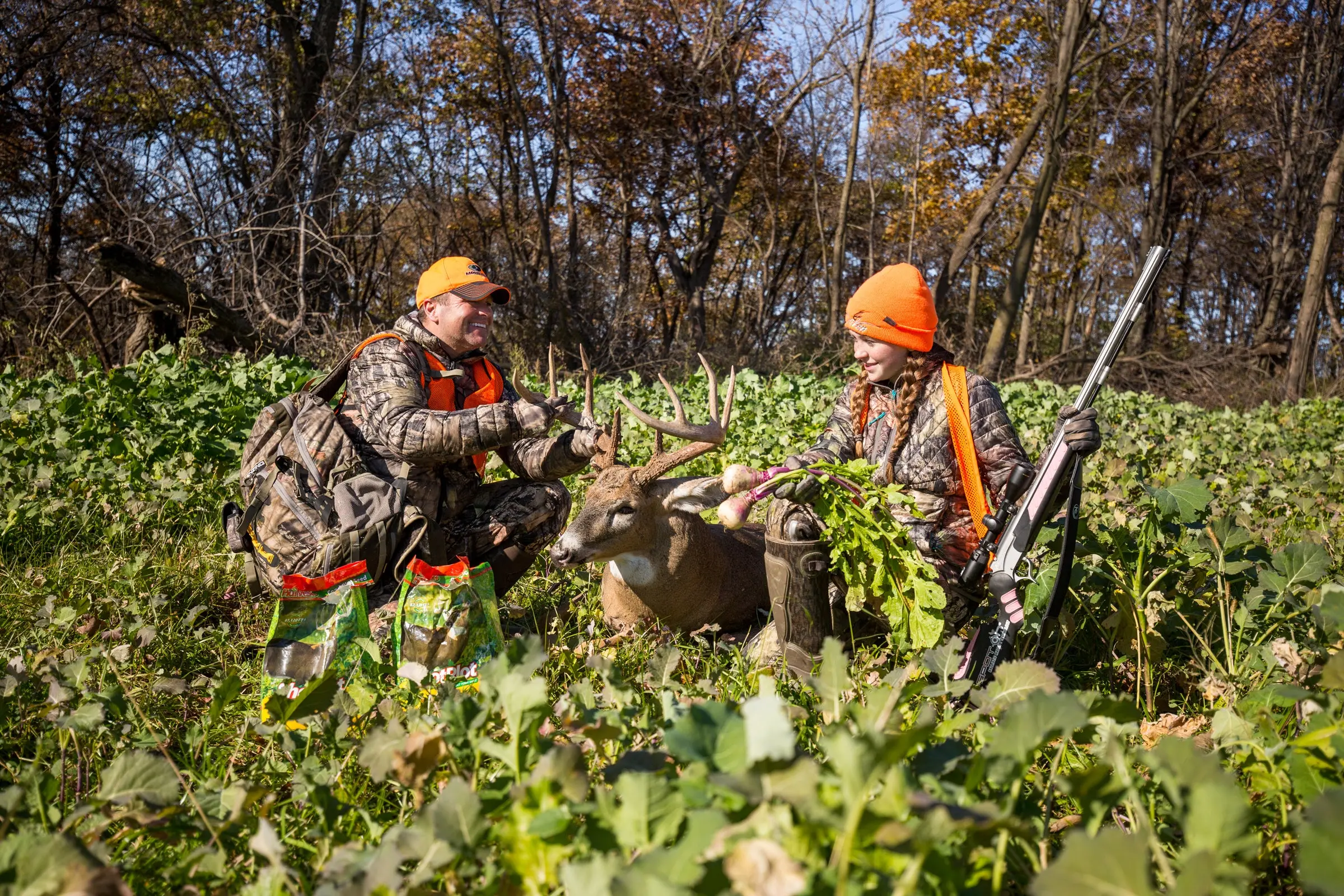 a big buck taken from a brassica plot