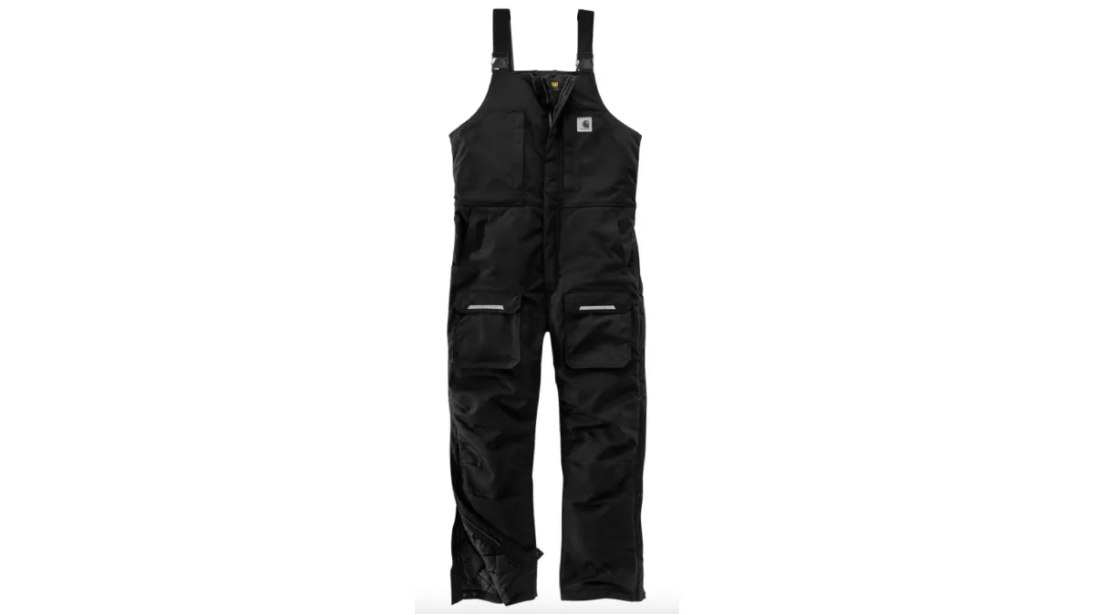 Carhartt Yukon Extremes Insulated Biberalls on white background