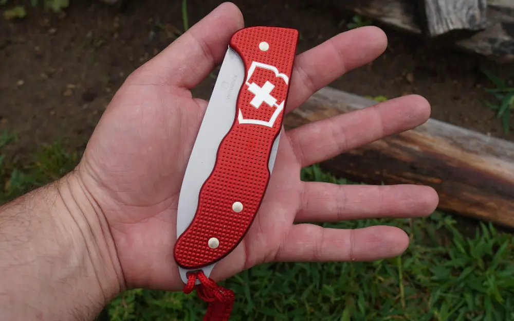 Close-up of Victorinox Hunter Pro Alox Handle