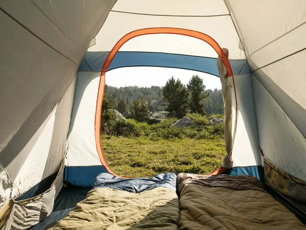 campsite view from inside tent