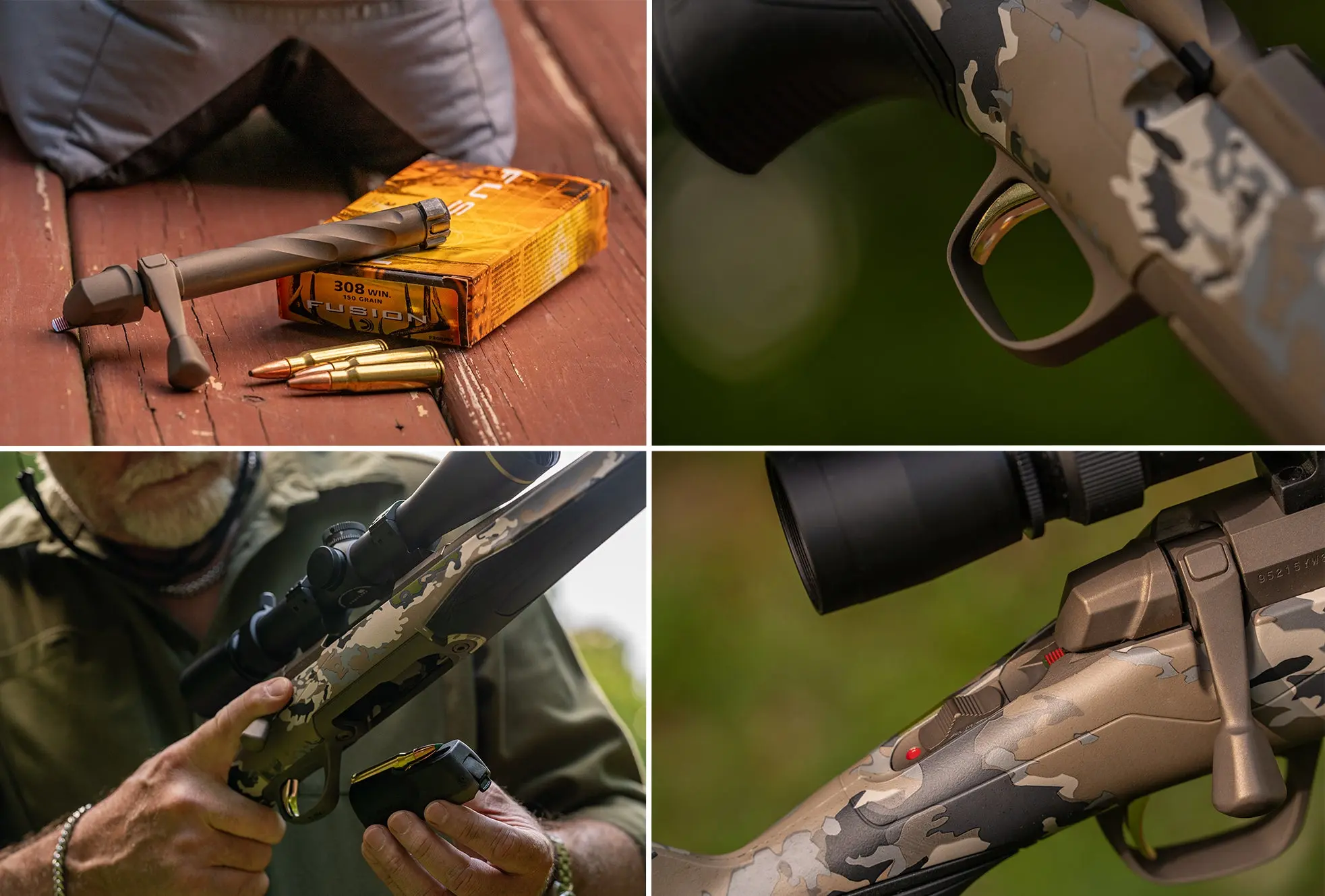 Closeup photos of the new Browning X-Bolt 2 Speed bolt, trigger, magazine, and safety.