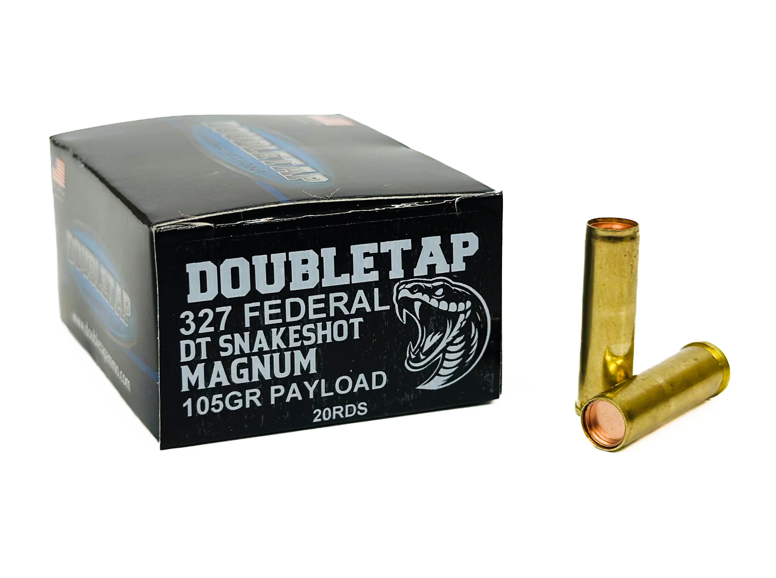 A box of Doubletap snakeshot ammunition. 