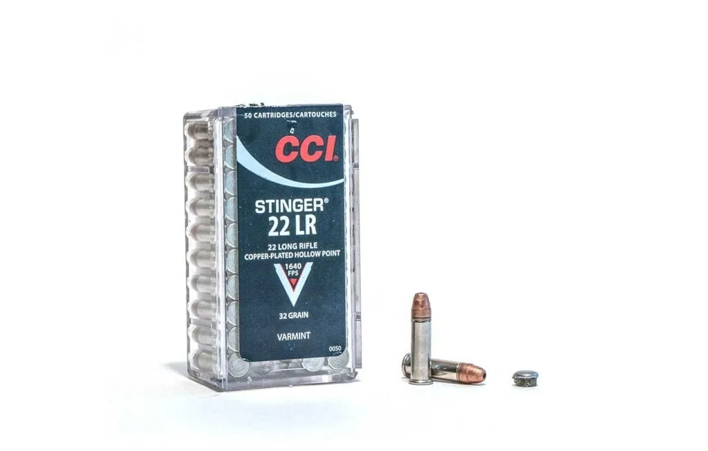 A box of CCI Stinger ammo on a white background.