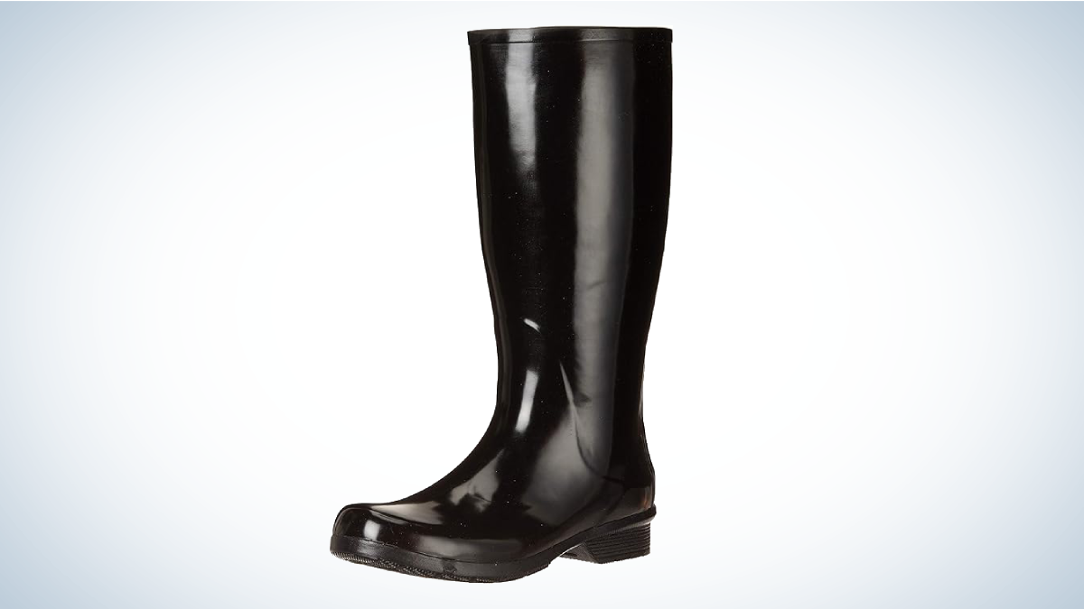 Chooka Polished Tall Rain Boot on gray and white background