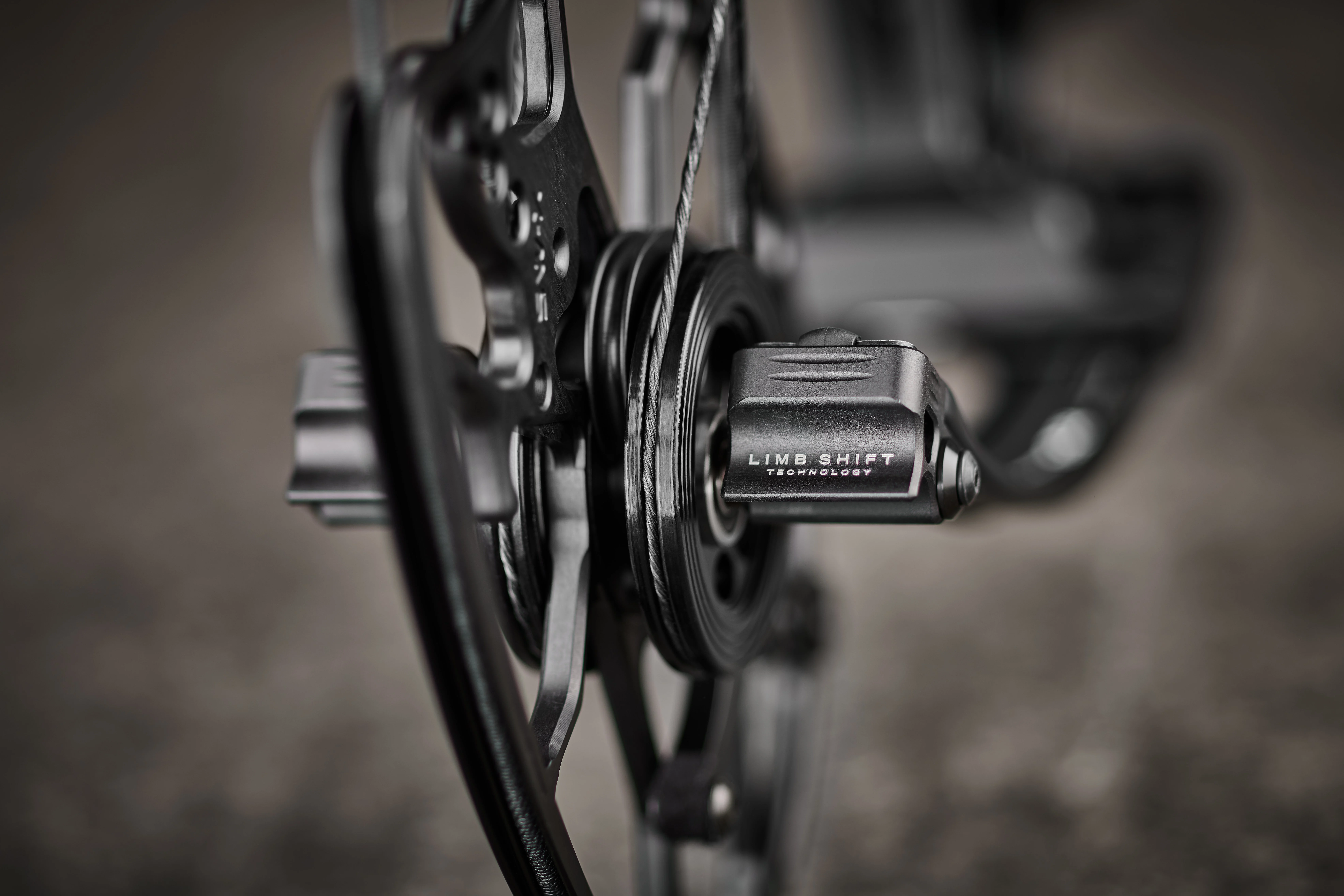 Closeup of LimbShift tuning technology on the new Mathews Lift X compound bow.