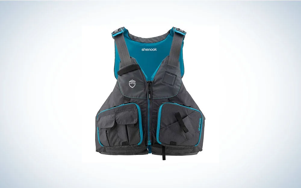 Black and blue women's life jacket